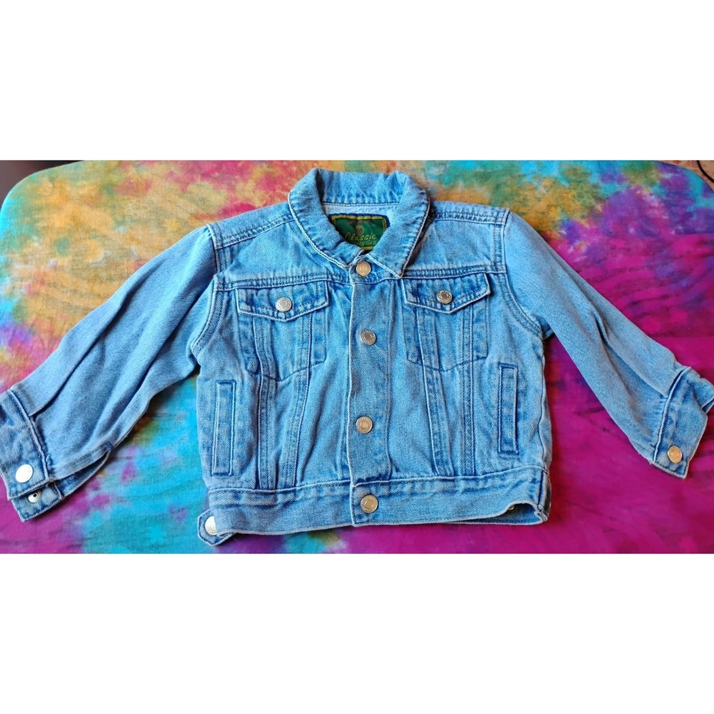 12-24 Months Vintage Baby Gap Perfect Fit Classic Light Wash Denim Jacket L/XL